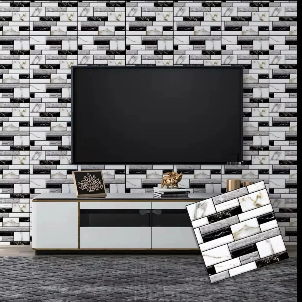 Modern Black and White Wall Tile Decor